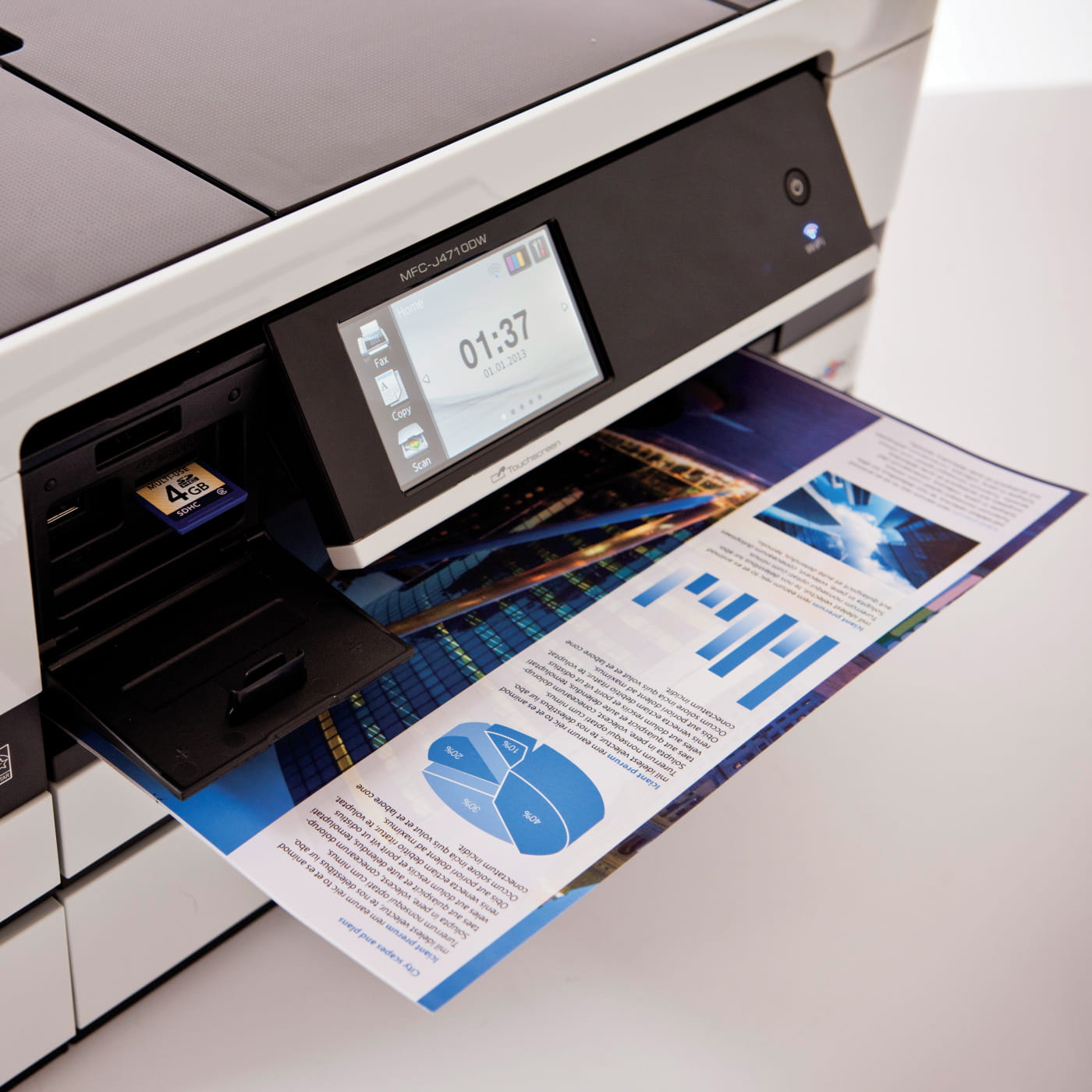Brother MFC-J4710DW printer printing a colour page
