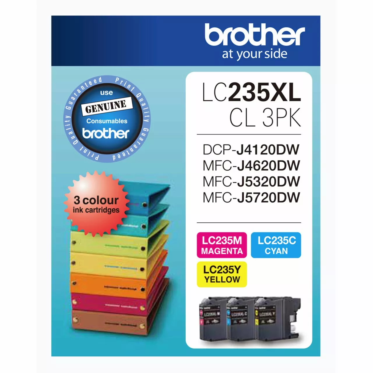 Brother LC235XLCL-3PK Genuine Ink Cartridge 1