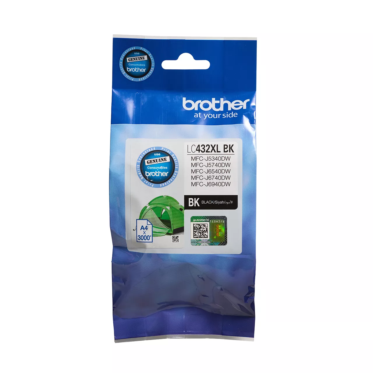 black high yield ink cartridge LC432XLBK package front