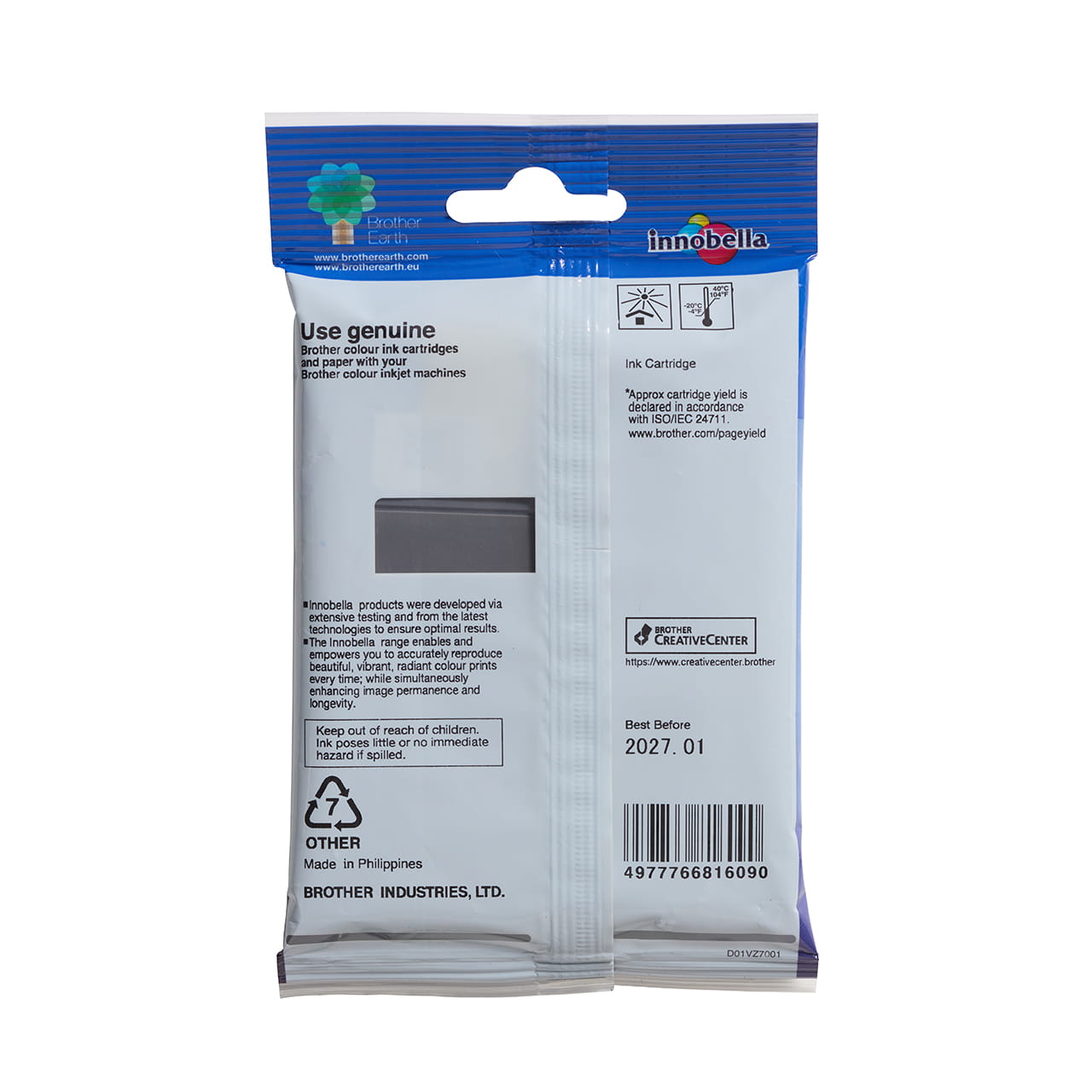 yellow standard yield ink cartridge LC432Y package back