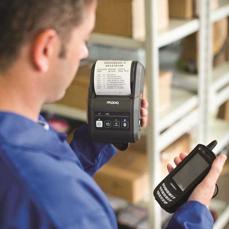 portable printer rj-3050 printing in warehouse