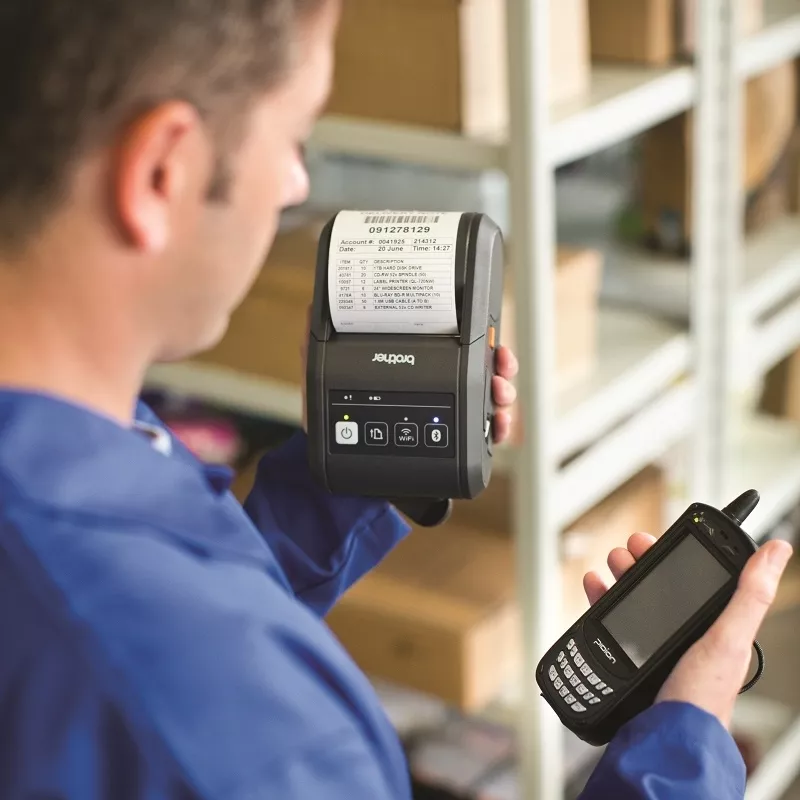 portable printer rj-3050 printing in warehouse