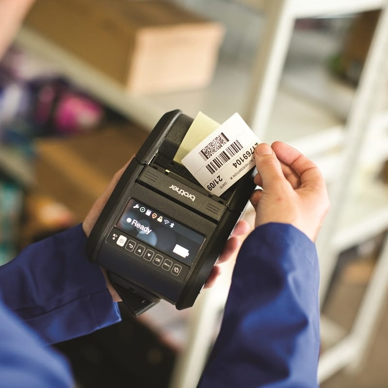 portable printer rj-3150 printing barcode label