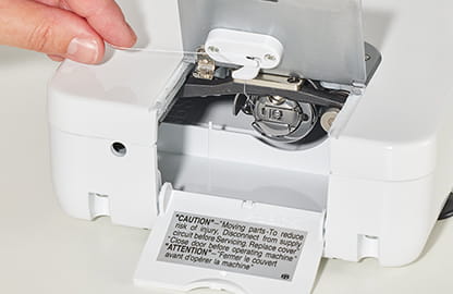Image of simple bobbin insertion on the Brother PQ1600S high speed straight stitch sewing machine