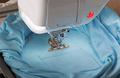 Image of the 2-Point positioning featue of the Brother Celeste CX1e embroidery machine