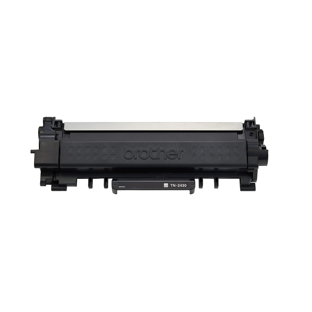 black standard yield toner cartridge tn2430 out of carton facing forward.