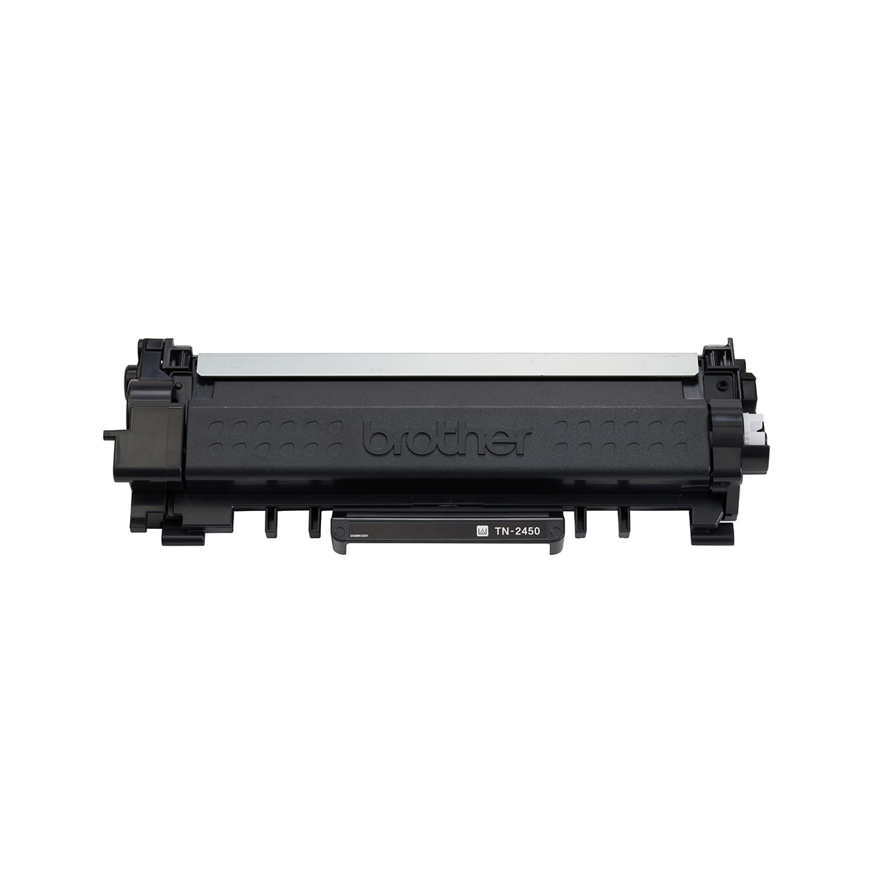 black high yield toner cartridge tn2450 out of carton facing forward.