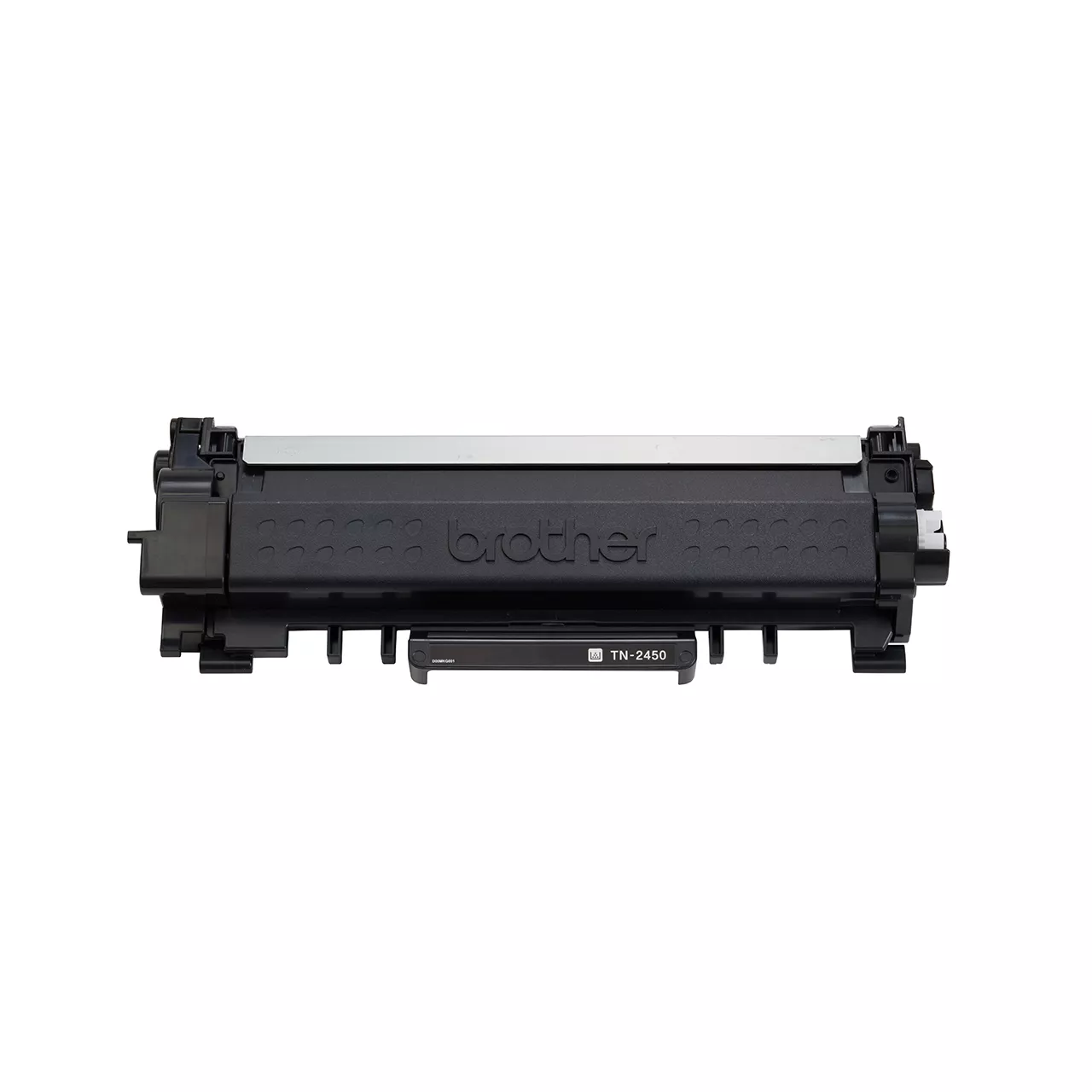 black high yield toner cartridge tn2450 out of carton facing forward.