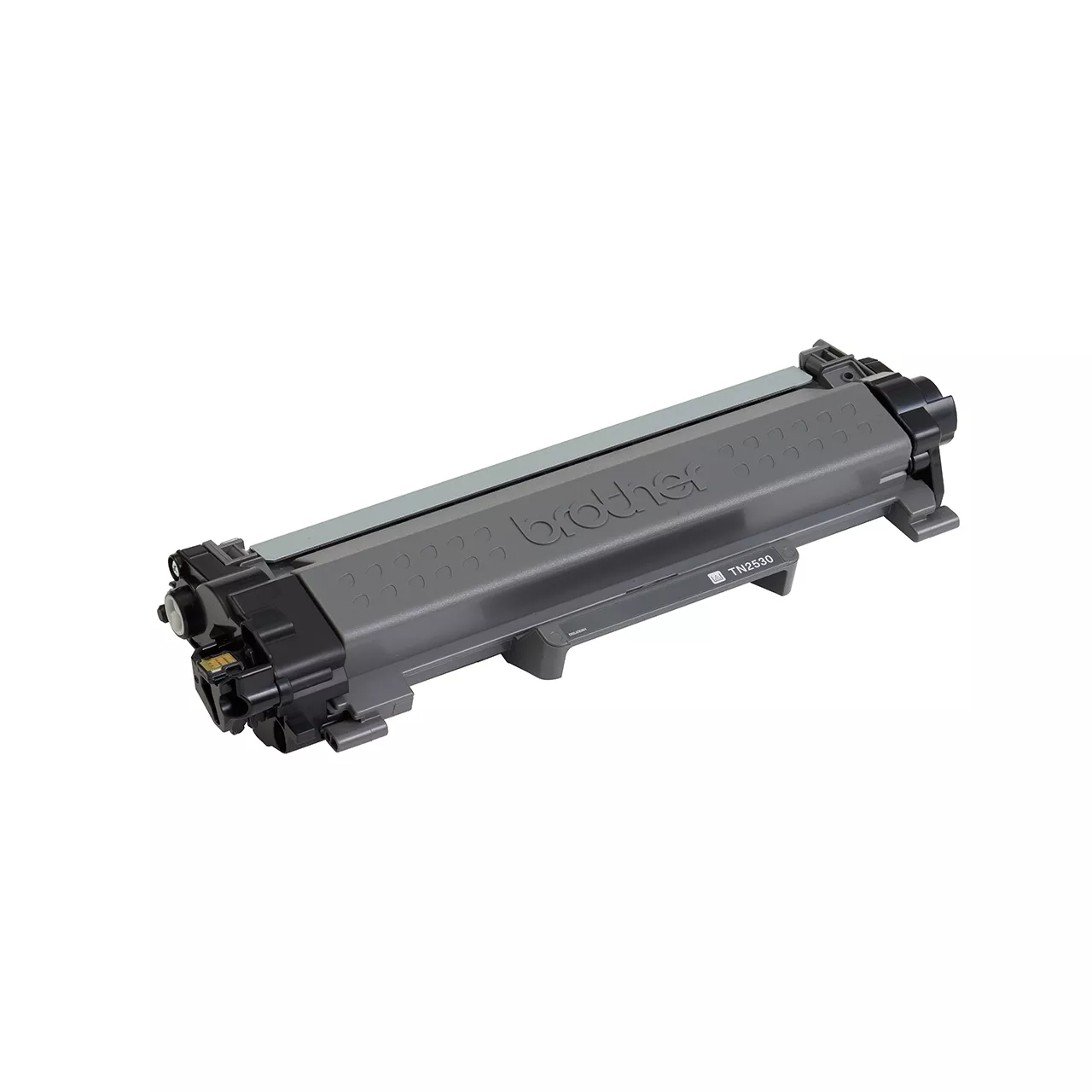 black standard yield toner cartridge tn2530 our of carton facing right