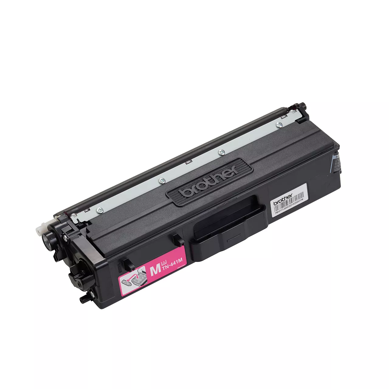 magenta standard yield toner cartridge tn441 out of carton facing right.