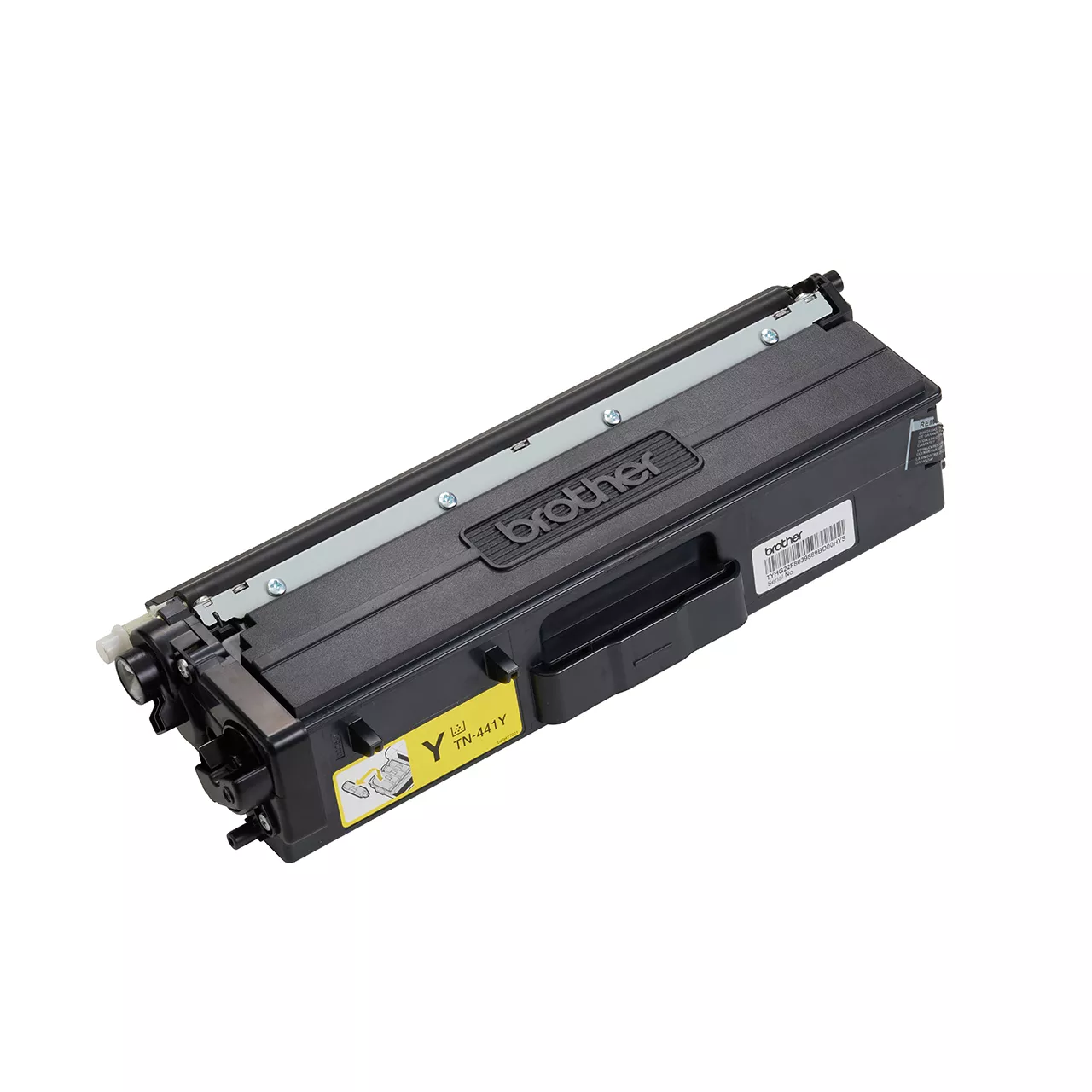 yellow standard yield toner cartridge tn441 out of carton facing right.