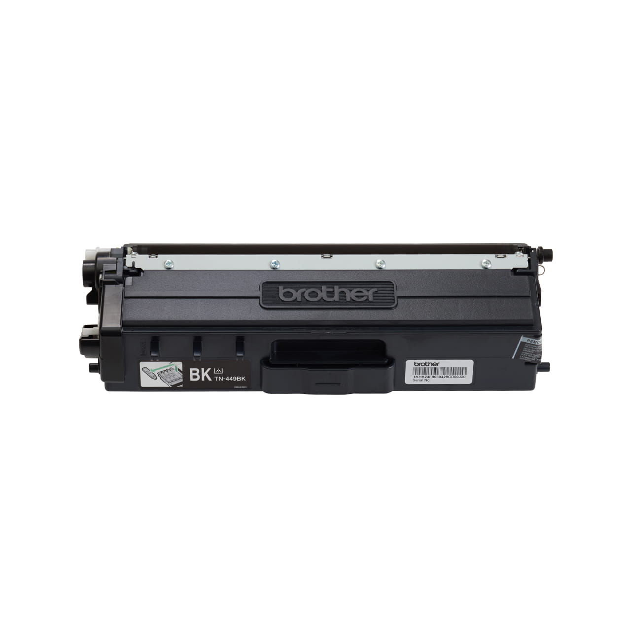 black ultra high yield toner cartridge tn449 out of carton facing forward.