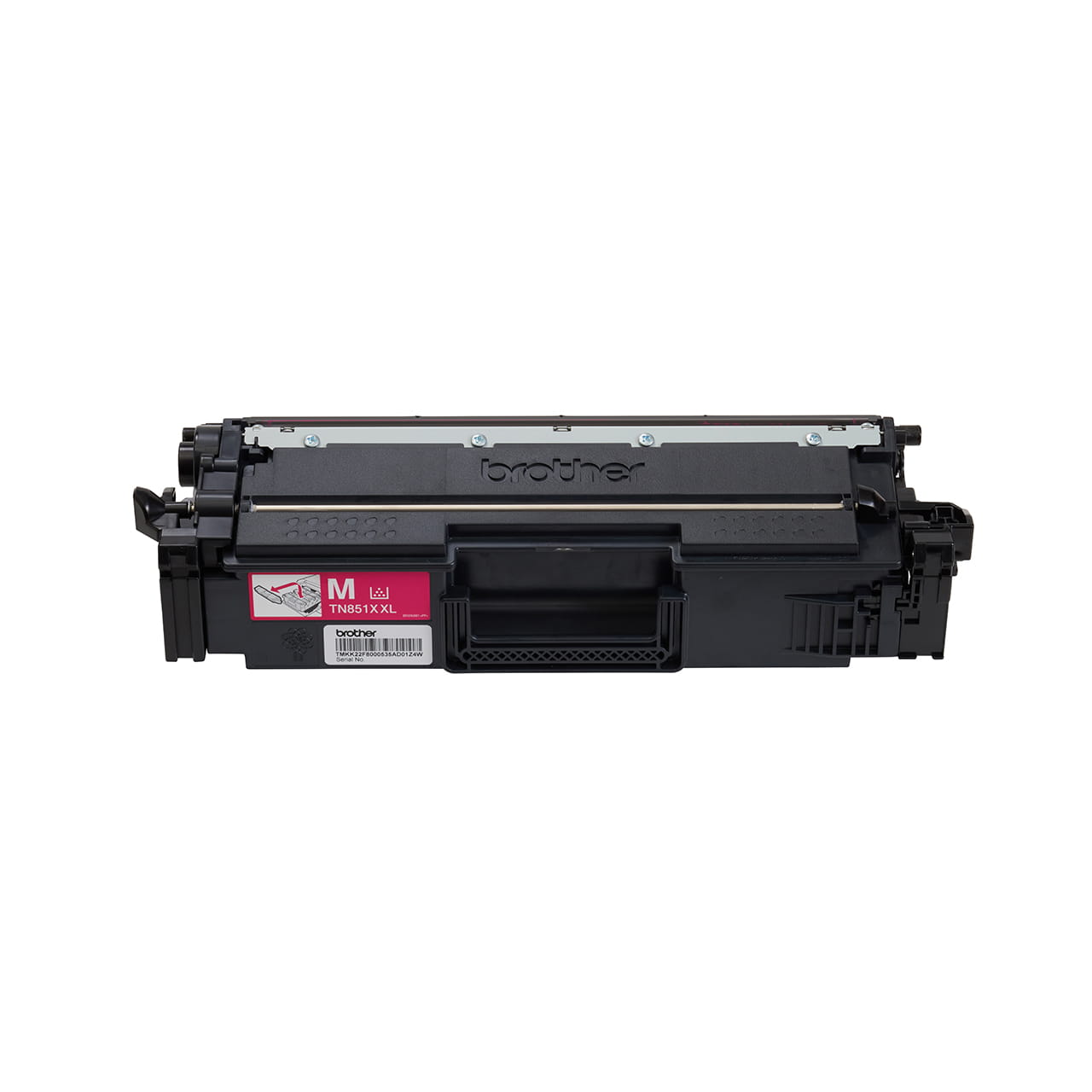 magenta super high yield toner cartridge tn851xxl out of carton facing forward.