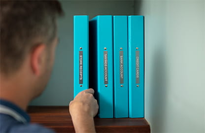 laminated tapes on book spines