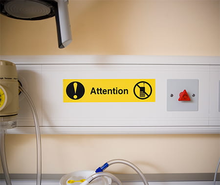 label tape on power outlet