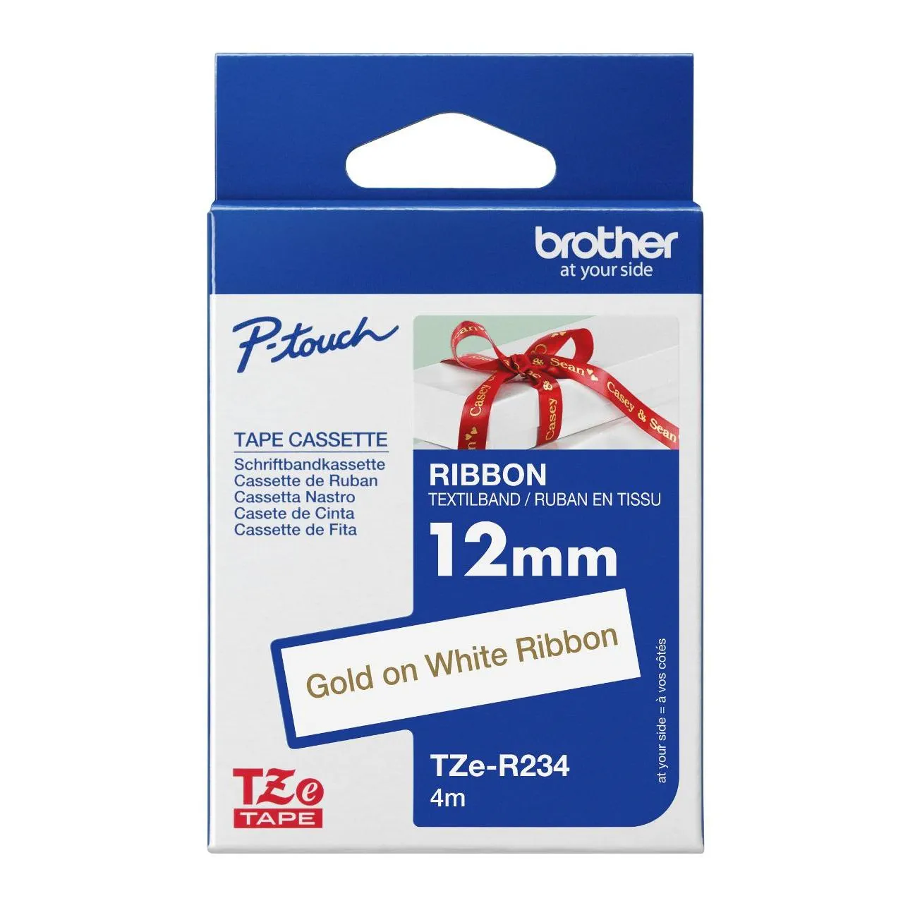 TZe-R234 Ribbon Tape (Gold on White) | Brother Australia