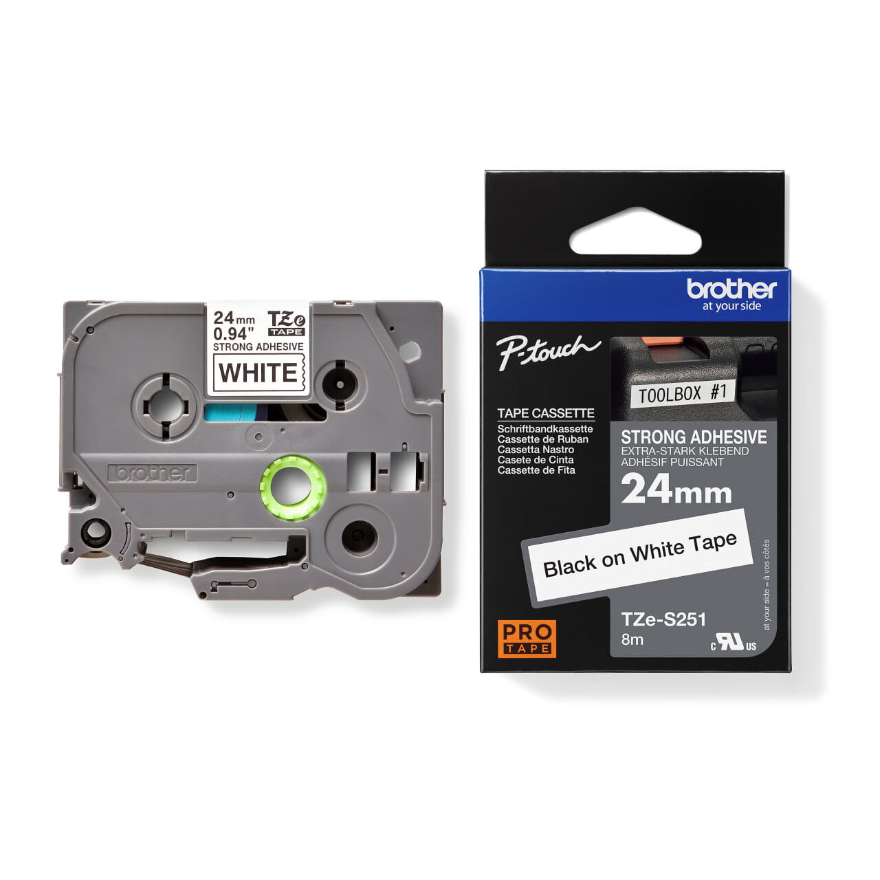 TZe-S251 Black on White Strong Adhesive Tape | Brother Australia