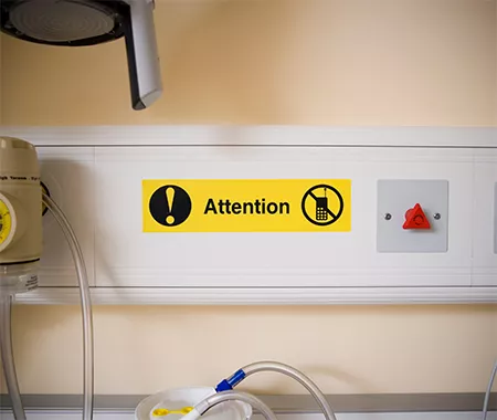 label tape on power outlet