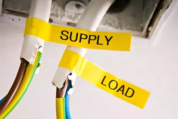 label tapes on wires and cables