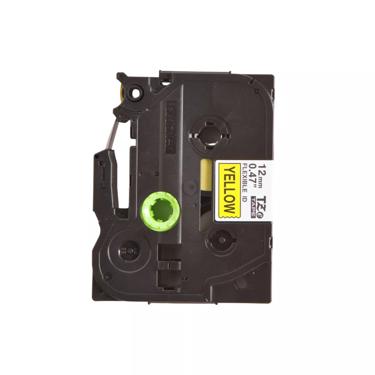 Brother Genuine TZe-FX631 Flexible ID Tape - 12mm Black on Yellow 