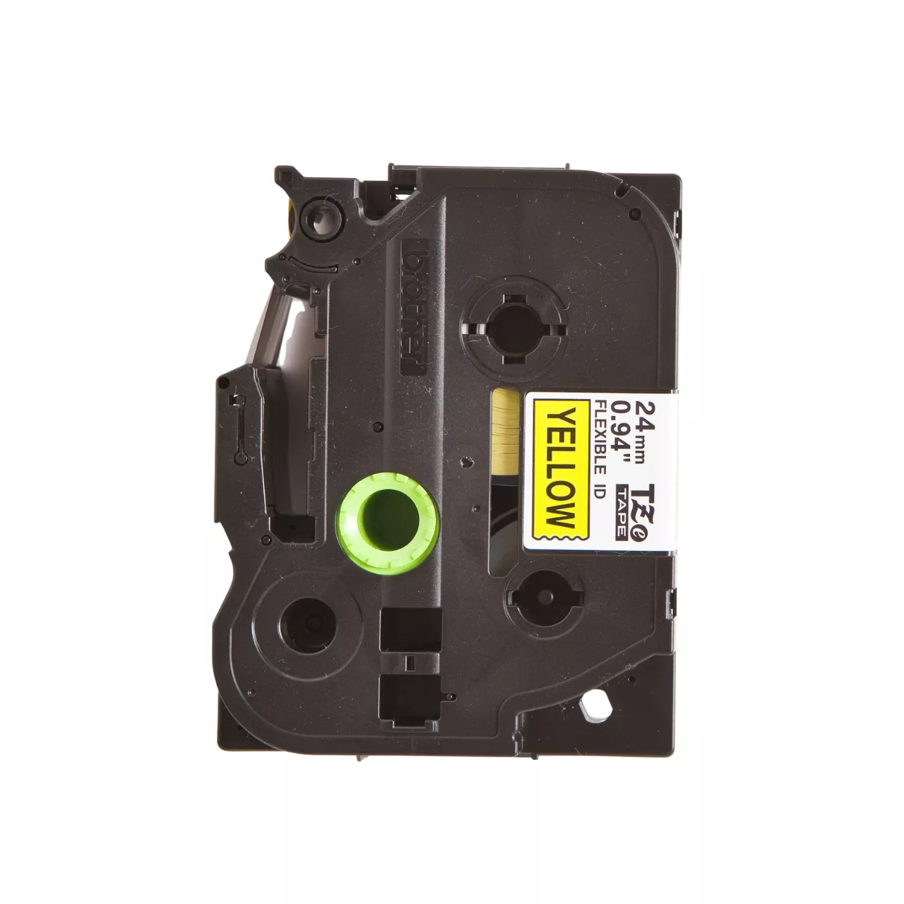 Brother Genuine TZe-FX651 Flexible ID Tape - 24mm Black on Yellow