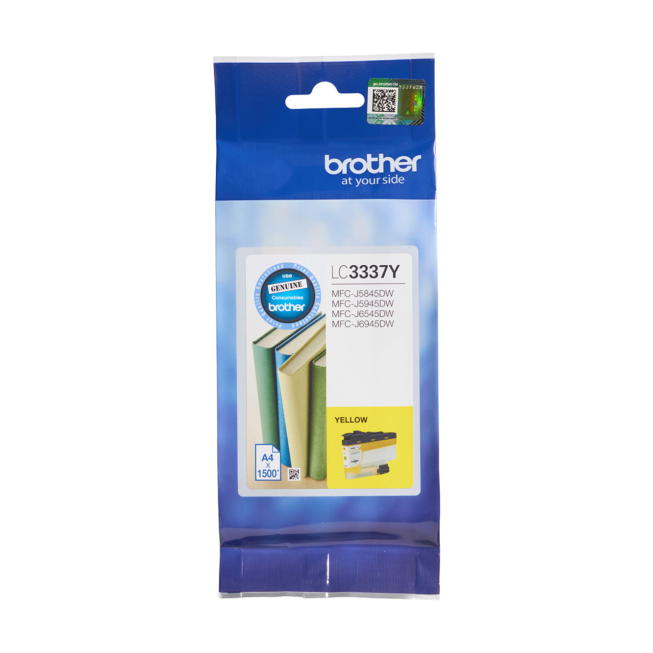 Yellow high yield ink cartridge LC3337Y package facing front