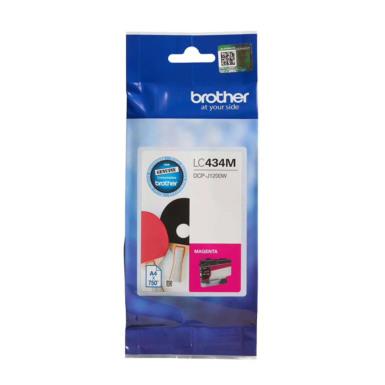 Magenta standard yield ink cartridge LC434M package facing back