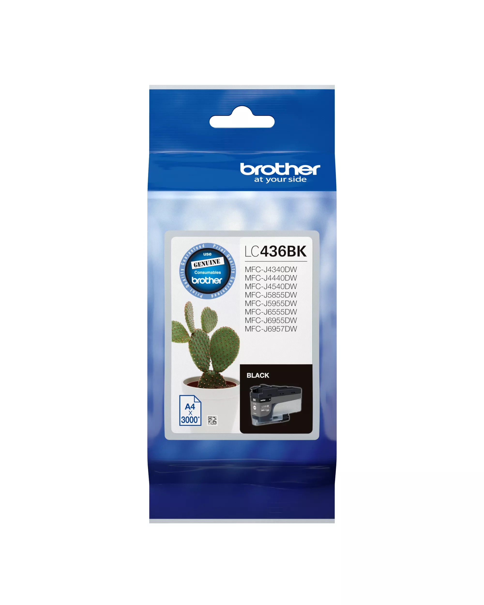 Black high yield ink cartridge LC436BK package facing front