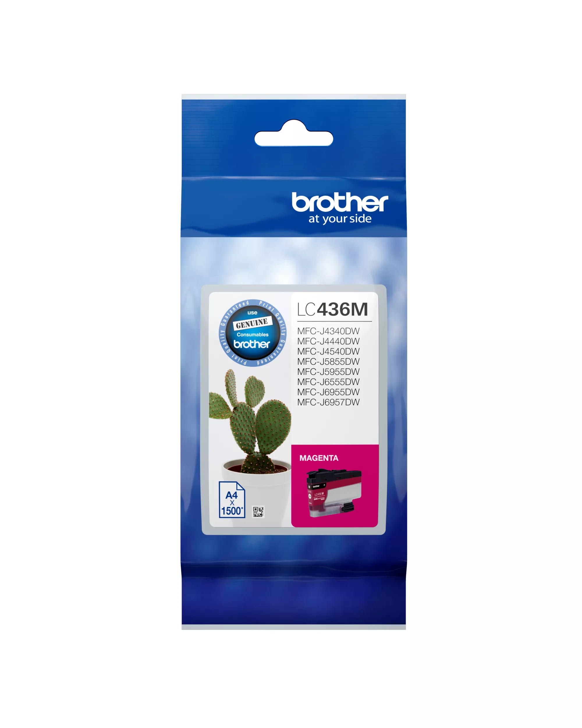 Magenta high yield ink cartridge LC436M package facing front