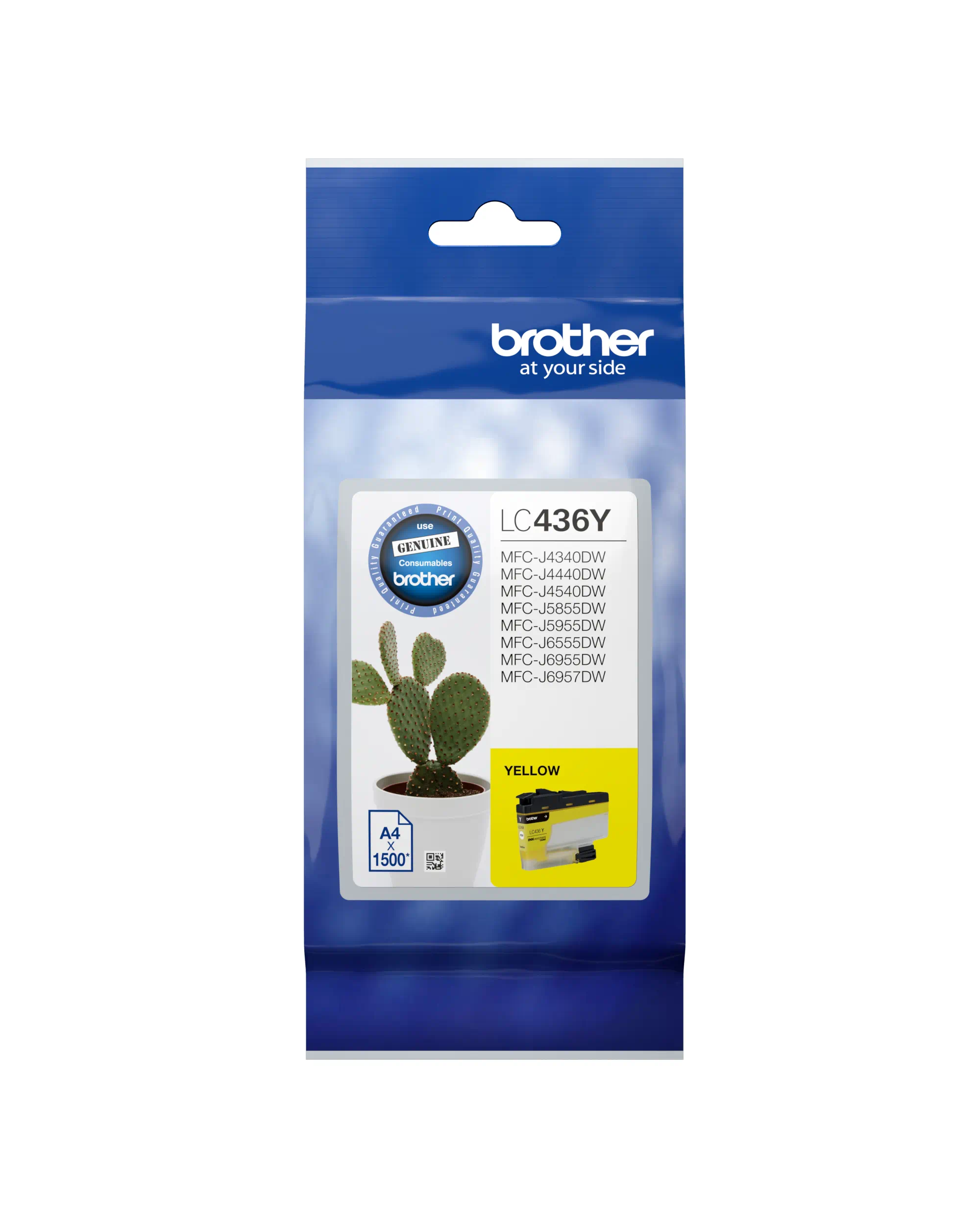 Yellow high yield ink cartridge LC436Y package facing front