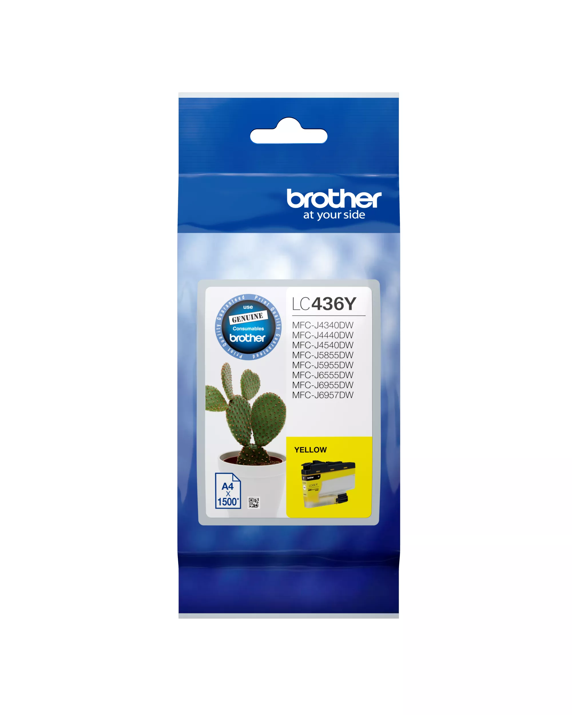 Yellow high yield ink cartridge LC436Y package facing front