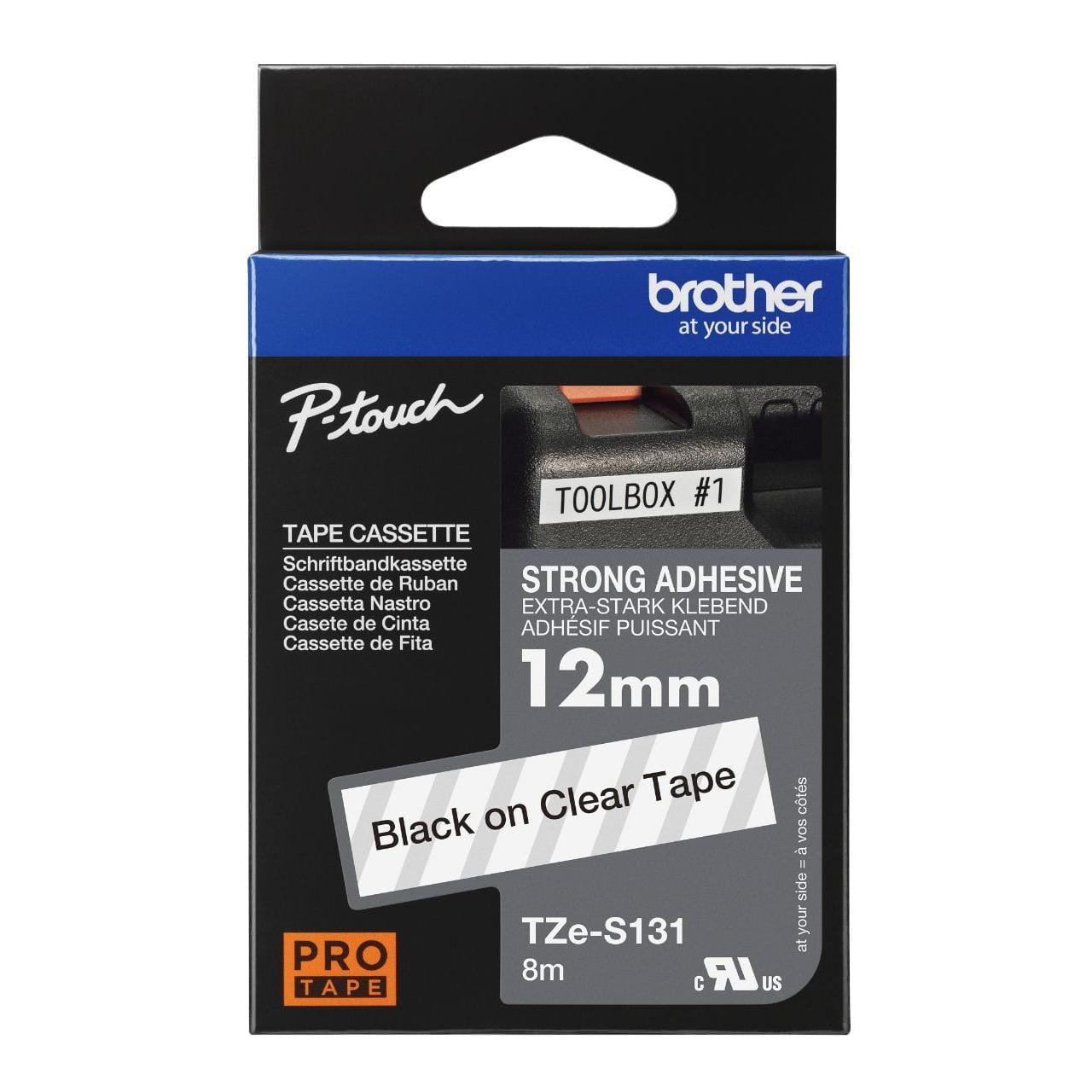TZe-S131 Strong Adhesive Tape (Black on Clear) | Brother Australia