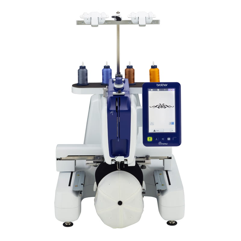Brother prs100 embroidery machine with white cap