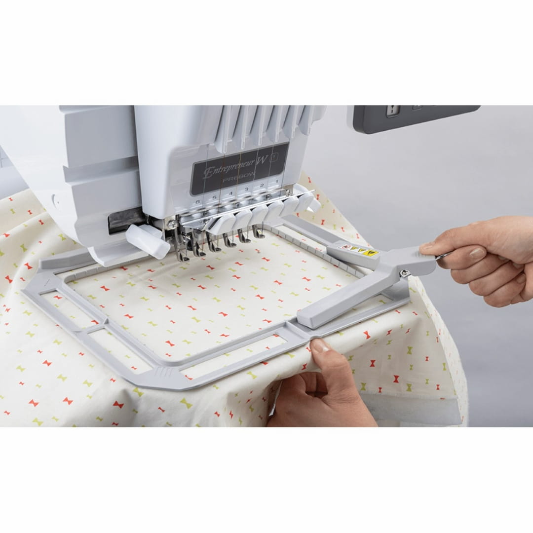 Image of the Brother PRVMFLKITAP on a Brother PR680W Multi-needle embroidery machine
