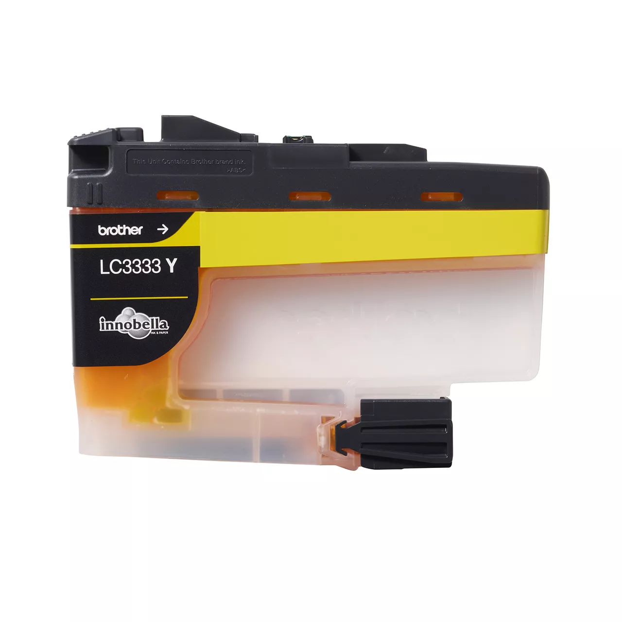 Yellow high yield ink cartridge LC3333Y open facing front