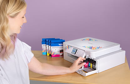 Image of the Sublimation SP1 printer with the cartridge door open
