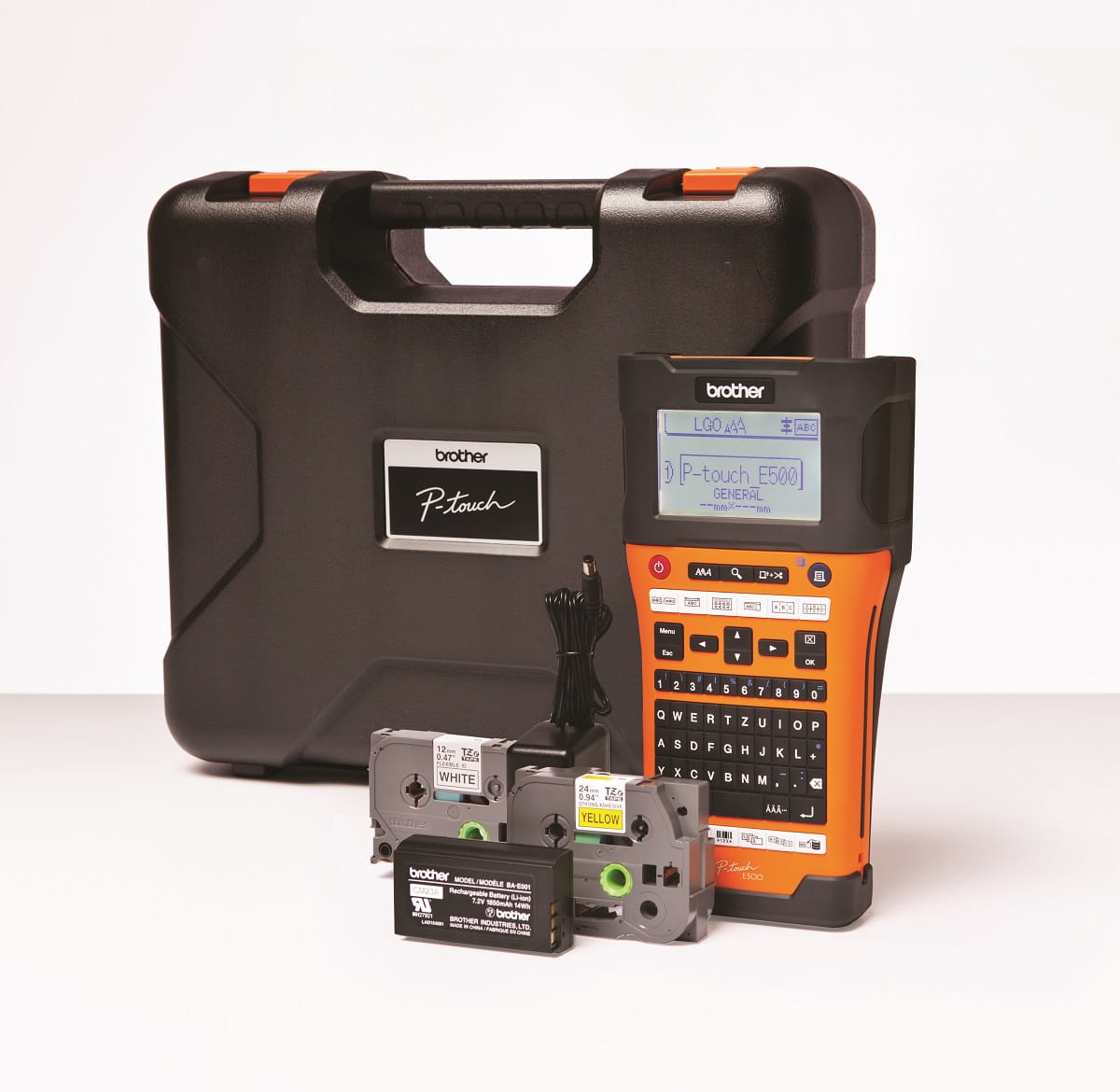 brother pt-p550wvp with carry case and contents