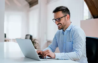 male worker working on a laptop
