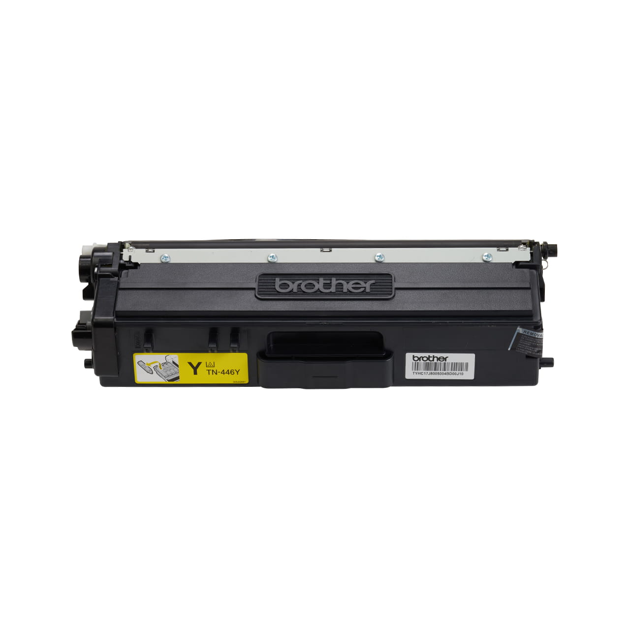 yellow super high yield toner cartridge tn446 out of carton facing forward.